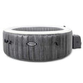 Intex PureSpa Plus Greywood Deluxe 6 Person Inflatable Hot Tub Gray with Seat Inserts
