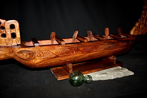 Tikimaster Waka Warrior Canoe 48 Inch Natural Monkeypod Replica
