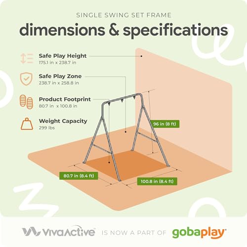 gobaplay Single Swing Set with Round Platform Tree Swing