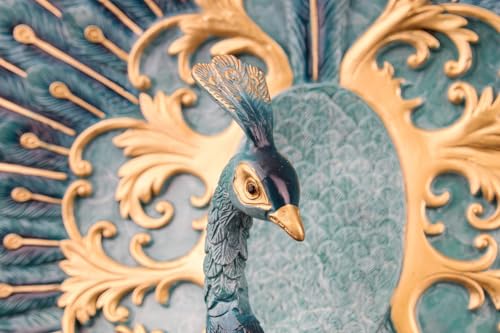 FENGSHUI-CAISHEN Pure Copper Peacock Statue Blue