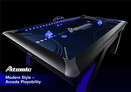 Atomic 90” Indiglo LED Light Up Arcade Air Powered Hockey Table Grey