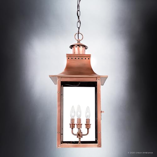 Urban Ambiance Luxury Antique Outdoor Pendant Light Large Rustic Copper 26" H x 12" W
