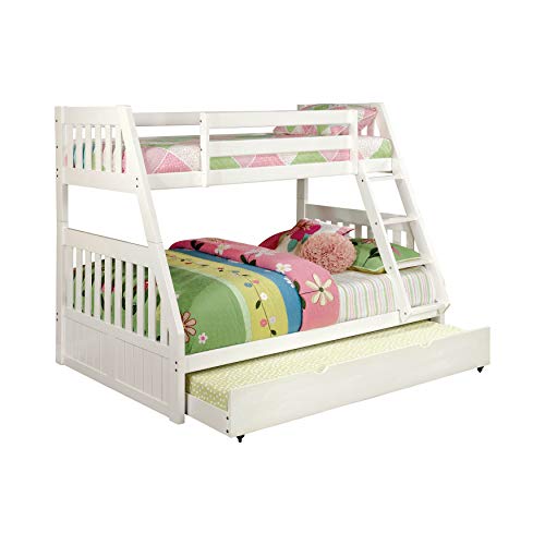 24/7 Shop at Home Daner Cottage Wood Twin Over Full Bunk Bed White