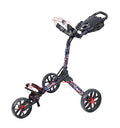 Bag Boy Nitron 3 Wheel Golf Push Cart USA Flames