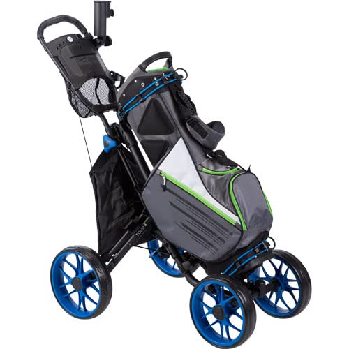 TGW Tour 4-Wheel Golf Push Cart Dark Grey/Blue