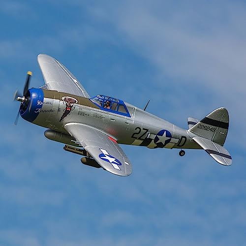 E-flite RC Airplane P-47 Razorback 1.2m BNF Basic Gray