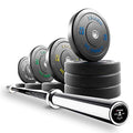XMark Deadlift VOODOO Olympic Bar and 320 lb XM-3393 Hi-Impact Commercial Olympic Bumper Set