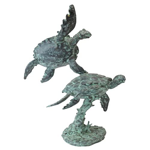Design Toscano Sea Turtles Bronze Garden Statue Two Tone Bronze & Verdigris