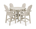 Polywood Vineyard Adirondack 5-Piece Nautical Trestle Bar Set Sand
