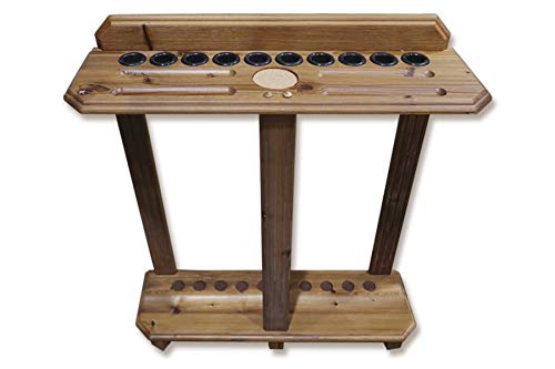 HAN'S DELTA 10 Pool Cue Rack - Billiard Cue Stick - Deluxe Floor Corner Cue Stand - Hold 10 Cues & Pool Balls Set 056-038-L