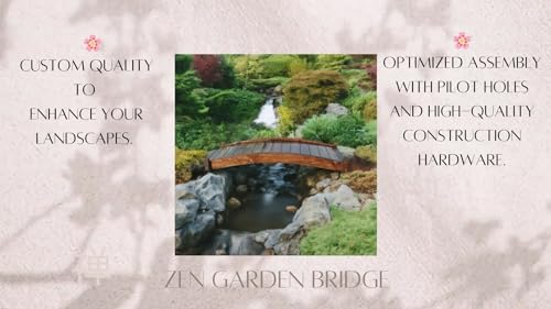 SamsGazebos Zen Japanese Style Wood Garden Bridge 6' Brown