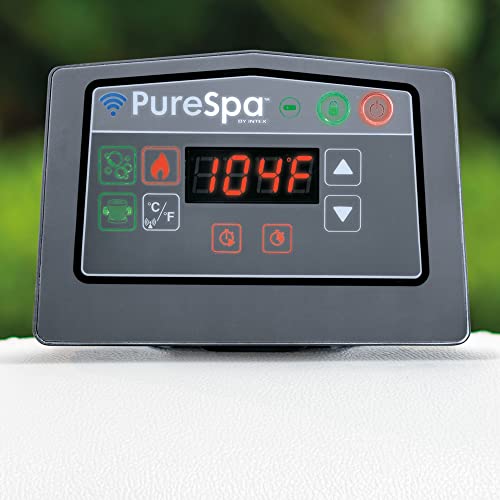 Intex PureSpa Plus Greywood Inflatable Hot Tub with LED Lights Multicolor