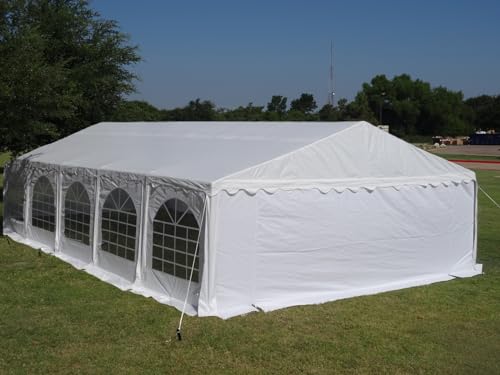 DELTA 32'x20' PE Party Tent White - Heavy Duty Waterproof Canopy for Outdoor Events