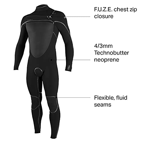 O'NEILL Psycho Tech 4/3+mm Chest Zip Full Wetsuit Black/Black