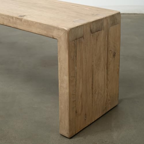Artissance 70 Inches Waterfall Bench Reclaimed Pinewood Whitewash