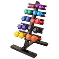 CanDo Vinyl Coated Dumbbells 5 Pairs 1lb-10lb with Storage Rack Multi