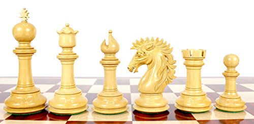 House of Chess Bud Rosewood/Boxwood Staunton Chess Pieces 4.5" Triple Weighted with Extra Queens