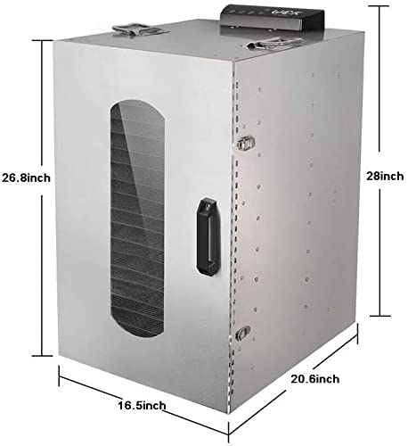 INTSUPERMAI 20 Layer Commercial Food Dehydrator Stainless Steel Silver