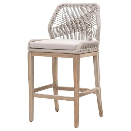 Home Square 30" Fabric Outdoor Barstool Set of 3 Gray