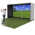 GoSports Golf Simulator Enclosure Net Set with Frame & HD Impact Screen 14x8 ft