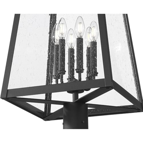 Z-Lite Rainer 6 Light 126" Tall Post Light Black