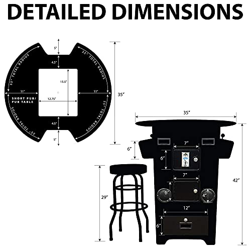 Creative Outdoor Distributor Full Size Arcade Machine 2 Player 60 Games 22" LCD Round Glass Top