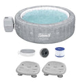 Bestway Coleman Sicily AirJet Inflatable Hot Tub with EnergySense Cover & Adjustable Spa Seat Gray