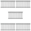 Fencer Wire Heavy Duty Flat Top Fence Barrier Panel 4FT x 8FT Black, Pack of 5