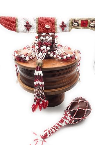 WORLDMARTSHOPPING WMS Shango Set Batea de Madera Decorada Cherry