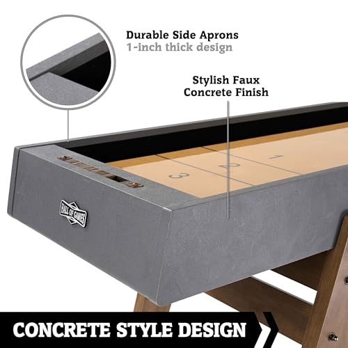 Hall of Games 9ft Kinwood Shuffleboard Table Scratch Resistant Playfield Grey/Tan