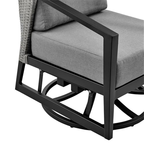 Armen Living Palma Aluminum Outdoor Swivel Lounge Chair Gray