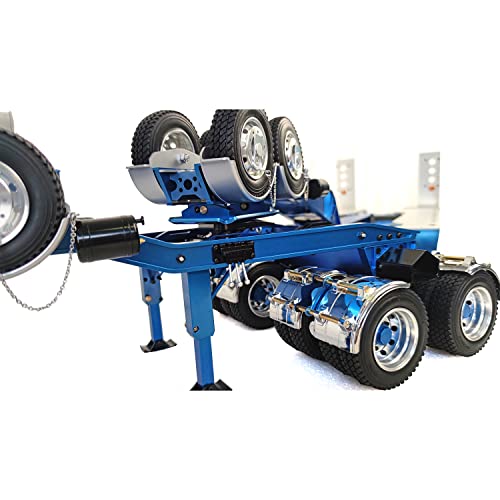 TOUCAN RC HOBBY JDMODEL 1.5M Metal Trailer for 1/14 Tractor Truck Blue Silver