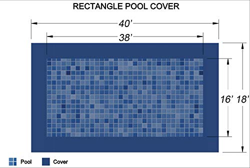 Loop-Loc Safety Pool Cover 16x38 Rectangle Super Dense II Mesh Blue
