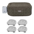 Bestway SaluSpa AirJet Inflatable Square Hot Tub with Adjustable Non-Slip Seats Blue