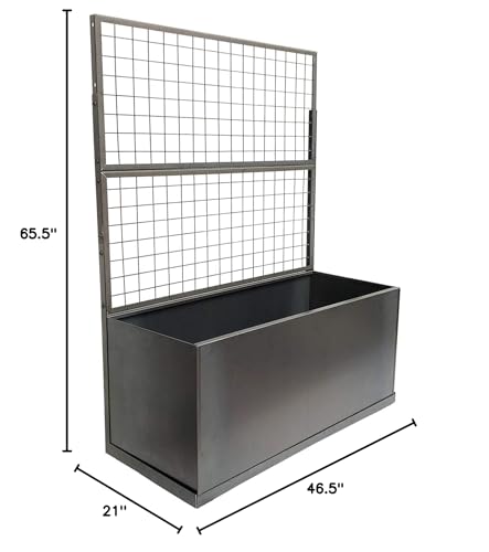 Nice Planter Trellis Corten Trough Planter No Casters Frost Gray