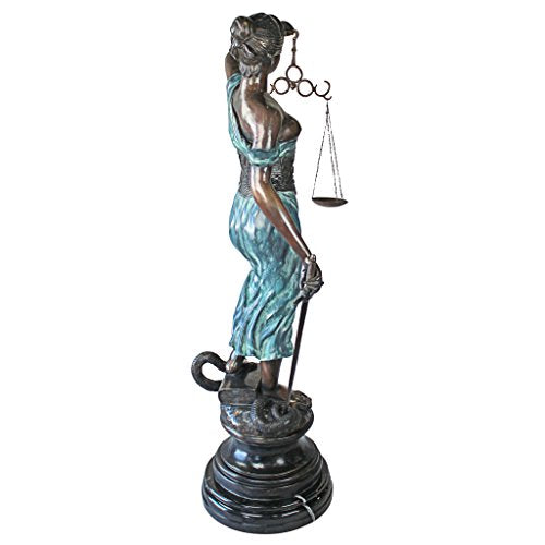 Design Toscano Themis Blind Justice Cast Bronze Statue Giant Bronze and Verdigris Finish