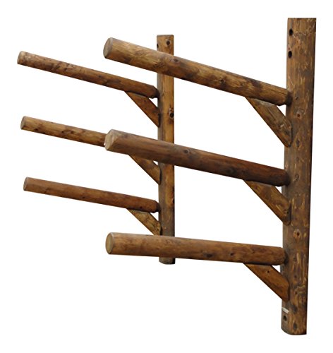 Log Kayak Rack 3 Place SUP and Surfboard Wall-Mounted Rack Canyon Brown