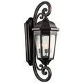 Bailey Street Home 3 Light Outdoor Wall Mount Rubbed Bronze 40.25" Tall