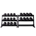 REP Rubber Hex Dumbbell Set with Matte Black Racks