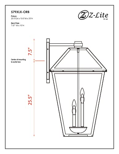 Z-Lite Talbot Outdoor Wall Sconce 4-Light 240W Oil Rubbed Bronze