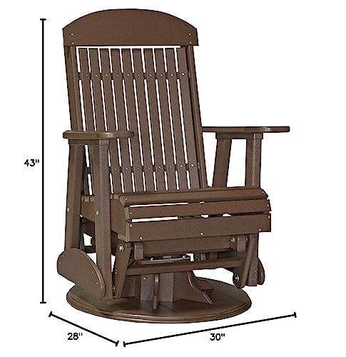 LuxCraft 2' Classic Outdoor Swivel Glider Chair Chestnut Brown