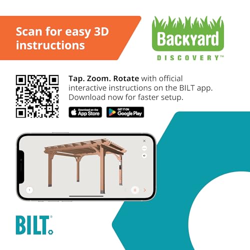 Backyard Discovery Beaumont 14' x 12' Cedar Wood Pergola Kit Light Brown