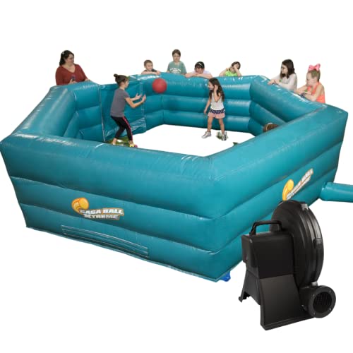 SCS Direct Inflatable Gaga Ball Pit 15' Court with Electric Air Pump Blue