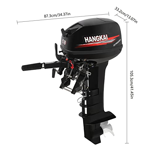 DUYIWAA 18HP 2-Stroke Heavy Duty Outboard Motor Engine Long Shaft for Fishing Boats
