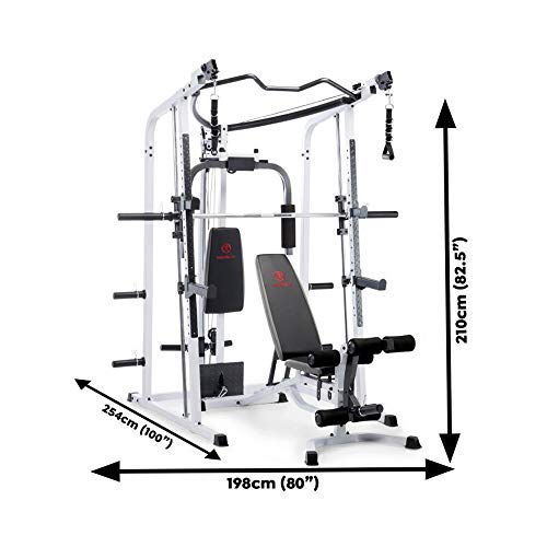 MARCY Pro Smith Cage Home Gym System White