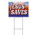 TampaPrinting Jesus Saves Yard Sign 18" x 24" with Metal Step Stake