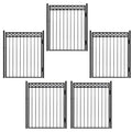 Fencer Wire Heavy Duty Flat Top X-Pattern Decorative Fence Gate Black 5FT x 4FT, Pack of 5