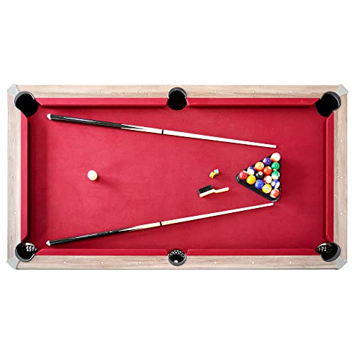Hathaway Newport 7-ft Pool Table Tennis Combination with Dining Top, Two Storage Benches - Woodtone
