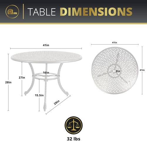 Kinger Home 5-Piece Cast Aluminum Outdoor Dining Set with Cushions, Oil-Rubbed Bronze