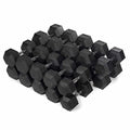 Titan Fitness 55-100 LB Pair Black Rubber Coated Hex Dumbbells